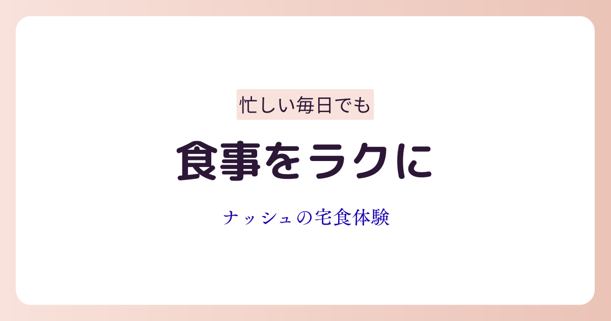 忙しい女性向けにナッシュの宅食サービスを分かりやすく解説しているイメージ